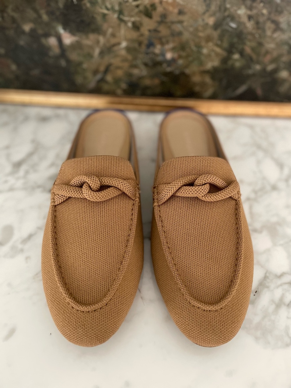Rothy's The Loafer Mule Birdseye Wren Beige Size 11 In Love Insole - Picture 6 of 12